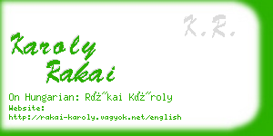 karoly rakai business card